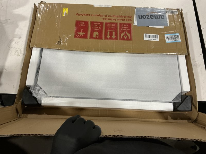 Condition photo showing Good Condition for amorho 20"x 28" led bathroom mirror with black frame, front light and backlit(controlled separately), stepless dimmable, anti-fog, shatter-proof, 3 colors, memory 28"l x 20"w front and backlit with frame(separate dimming)