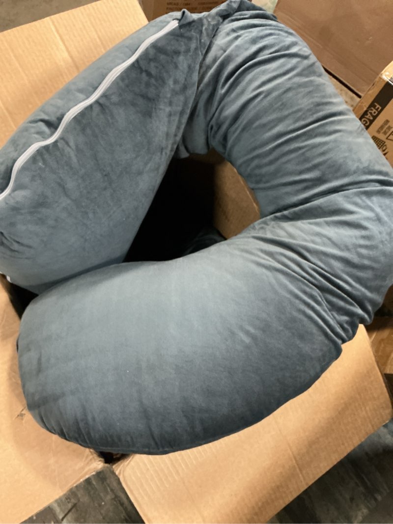 Condition photo showing As Is for cute castle pregnancy pillows, soft u-shape maternity pillow with removable cover - full body pillows for adults sleeping - pregnancy must haves - jumbo 57 inch - grey grey 57 inch - flannel cover