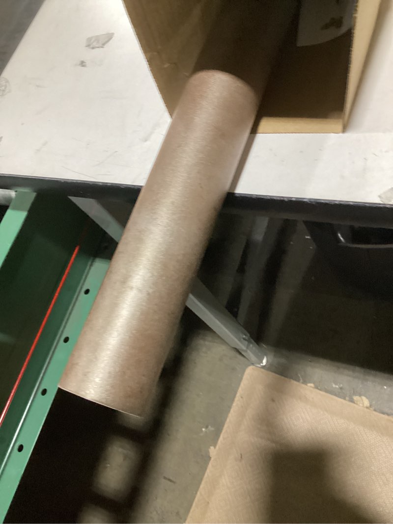 Condition photo showing As Is for VEELIKE 118''x32'' Wide Metallic Wallpaper Stick and Peel Grunge Brown Concrete Wallpaper Peel and Stick for Bedroom Living Room Removable Self Adhesive Accent Wall Paper Brown Contact Paper for Walls 32" x 118"