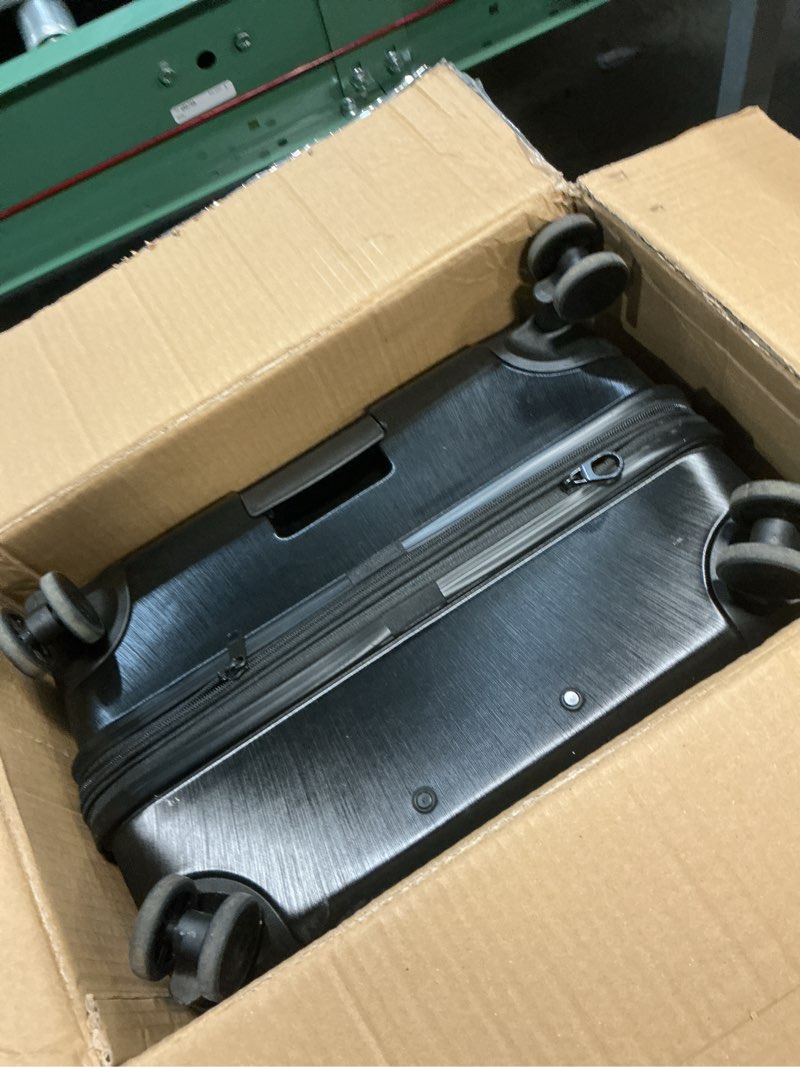 Condition photo showing As Is for U.S. Traveler Boren Polycarbonate Hardside Rugged Travel Suitcase Luggage with 8 Spinner Wheels, Aluminum Handle, Black, Checked-Large 30-Inch Checked-Large 30-Inch, No USB Port Black