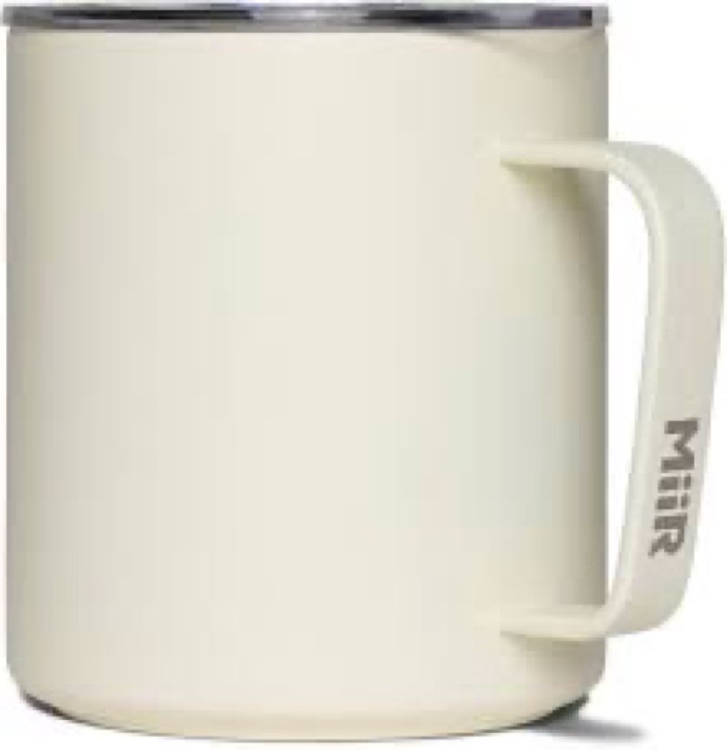 MiiR Camp Cup, 12oz - Double Wall Vacuum Insulated, Stainless Steel with Splash-Proof Slide Lid Sandstone White 12 Ounces