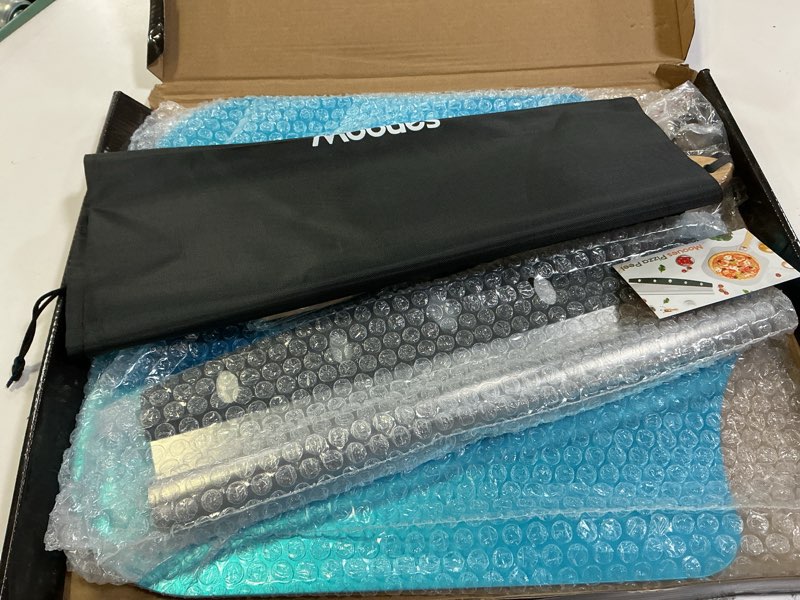 Condition photo showing Good Condition for Pizza Peel Aluminum Pizza Spatula, Metal Pizza Paddle(14inx 16in) with Rocker Cutter Foldable Wood Handle, [Storage bag included], for Family Pizza Oven Baking Pizza, Dough, Bread & Pastry Pizza Peel 14"x 16" with Rocker Cutter