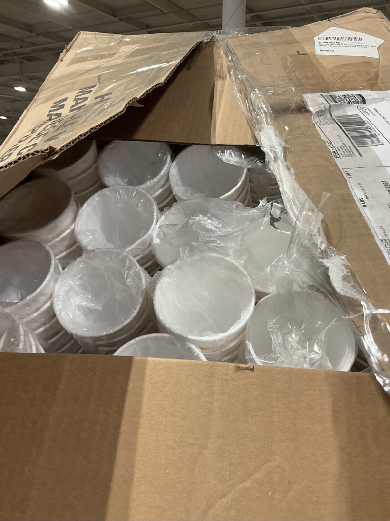 Condition photo showing New/Like New for dart 16x16g café g foam hot/cold cups, 16oz, white w/brown & green (case of 1000)