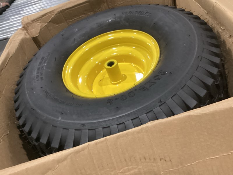 Condition photo showing Good Condition for 20x8.00-8 lawn mower wheels - turf tech tread - set of 2 - fits on 3/4 inch axle