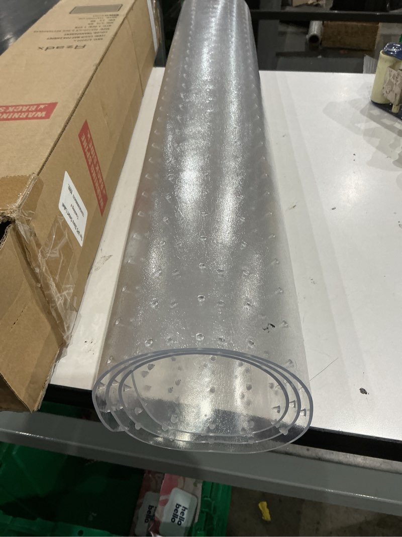 Condition photo showing Good Condition for azadx clear office chair mat for low, standard and no pile carpeted floors, plastic computer desk chair mat on carpet for easy rolling, durable carpet protector mat (36 x 48'' rectangle) 36" x 48'' for carpet