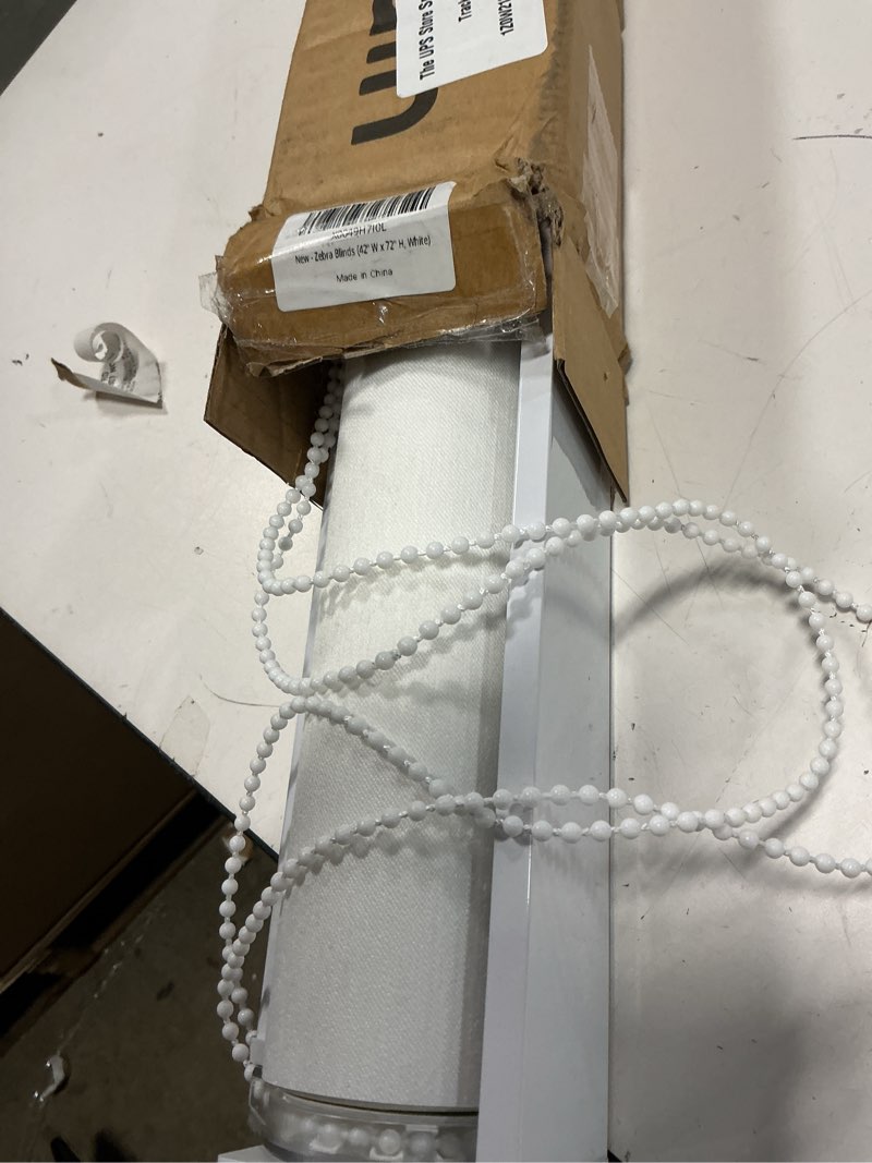 Condition photo showing Good Condition for zebra blinds for windows (42" w x 72" h, white) zebra roller window shades, corded dual layer light filtering privacy for day and night, light control and protecting privacy for home and office 42" w x 72" h white