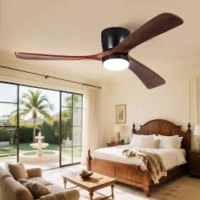 42 in. smart indoor wood  ceiling fan with 3-colors led light and dimmer and dc reversible and app/wall switch/remote