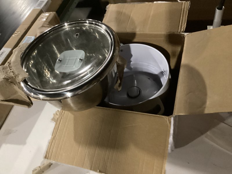 Condition photo showing As Is for Aroma Housewares Select Stainless Rice Cooker & Warmer with Uncoated Inner Pot, 14-Cup(cooked) / 3Qt, ARC-757SG 14-Cup(cooked) / 3Qt.