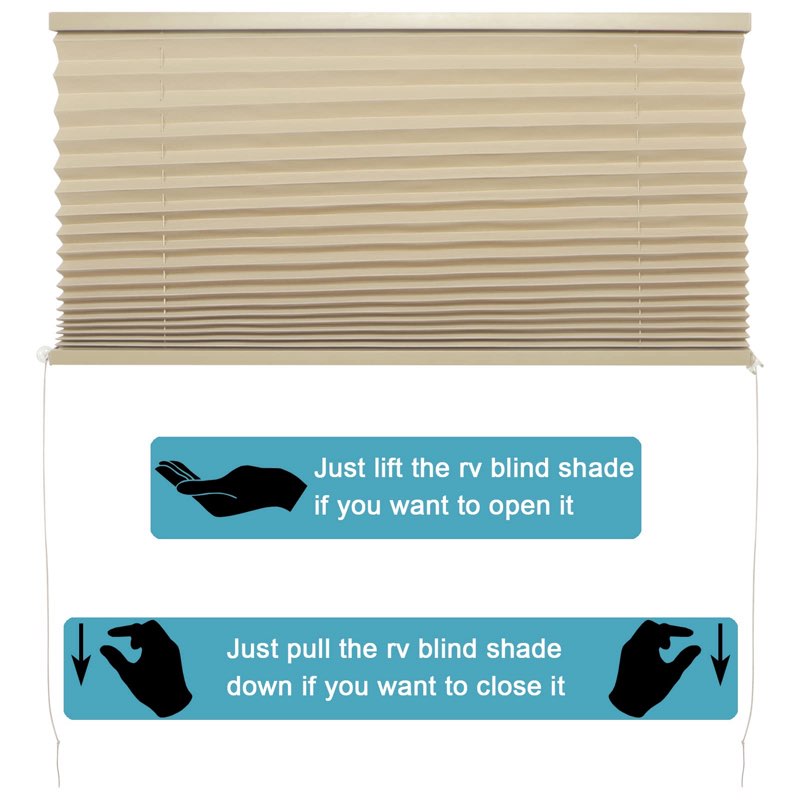 Camper RV Blinds, RV Pleated Shades Blinds for Camper Window,Camper Blinds for Motor Coach Travel Trailer RV Camper Motorhome Solar Shade (62" W X 32" L)
