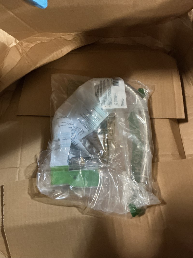 Condition photo showing New/Like New for sharkbite max 20 in. stainless steel braided faucet connector with angle stop valve, 1/2 inch ptc x 1/2 inch fip, pex pipe, copper, cpvc, pe-rt, hdpe, ur24657