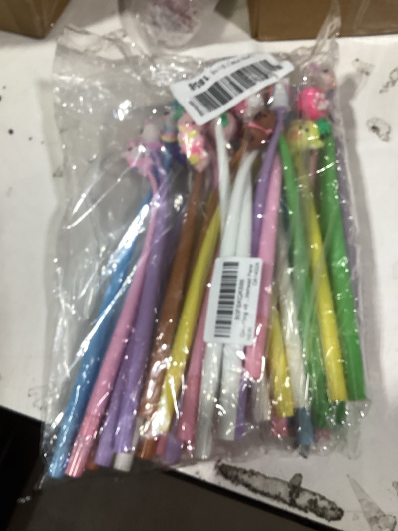 Condition photo showing As Is for 48 pcs squishy pens for adults stress relief bobblehead fidget pens unicorn capybara panda strawberry pen shape cute fun pen for birthday gifts office supplies