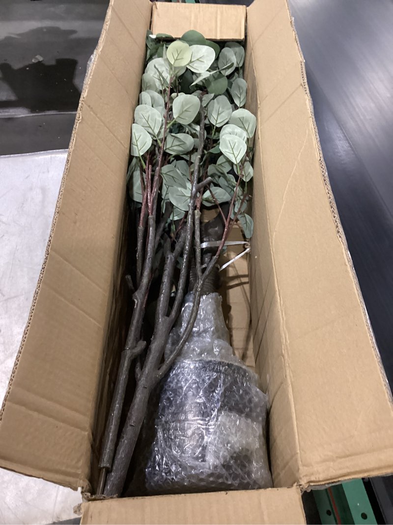 Condition photo showing New/Like New for 6.9ft Tall Artificial Eucalyptus Trees, Realistic Eucalyptus Tree with Sturdy Plastic Pot, Artificial Plants Tree for Home Office Indoor Outdoor Party Wedding Christmas Decor Eucalyptus Tree 3 6ft 11in