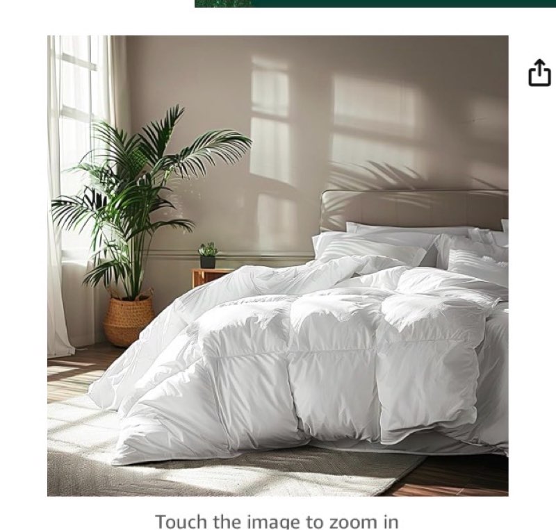 ( used) Serta Goose Feather Down Fiber Cotton Comforter Queen Size - 100% Cotton Duvet Insert - Hotel Luxury Hypoallergenic Bedding Comforter All Season Medium Warmth 90 x 90 Inch White