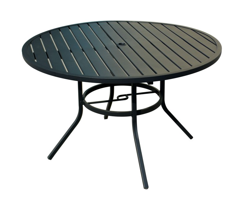  Style Selections Pelham Bay Round Outdoor Dining Table 48-in W x 48-in L with Umbrella