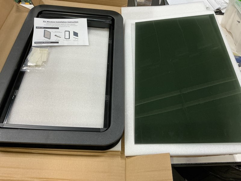 Condition photo showing New/Like New for 806621 rv window complete window kit, 12 x 21 inch , black | compatible with lippert rv entry doors