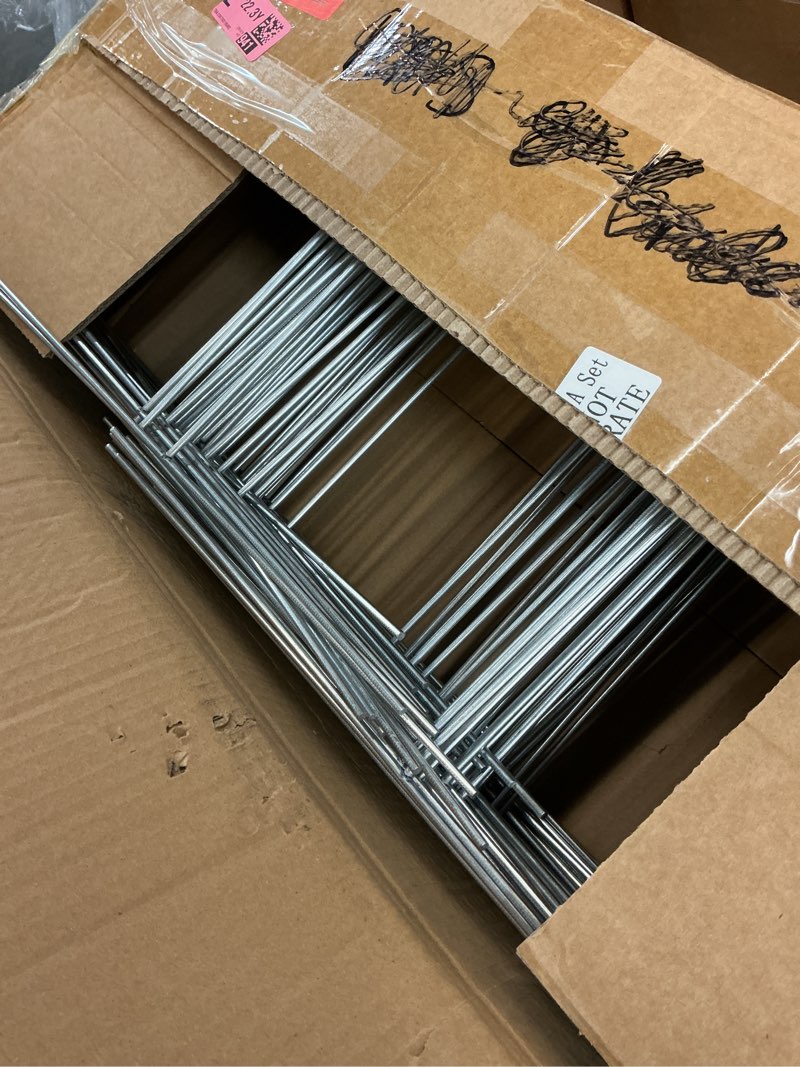 Condition photo showing As Is for tandefio 100 pcs yard sign stakes metal 15"x10" h frame wire yard stakes use with corrugated sign metal holder for advertising party decorations outdoor lawn garden garage house
