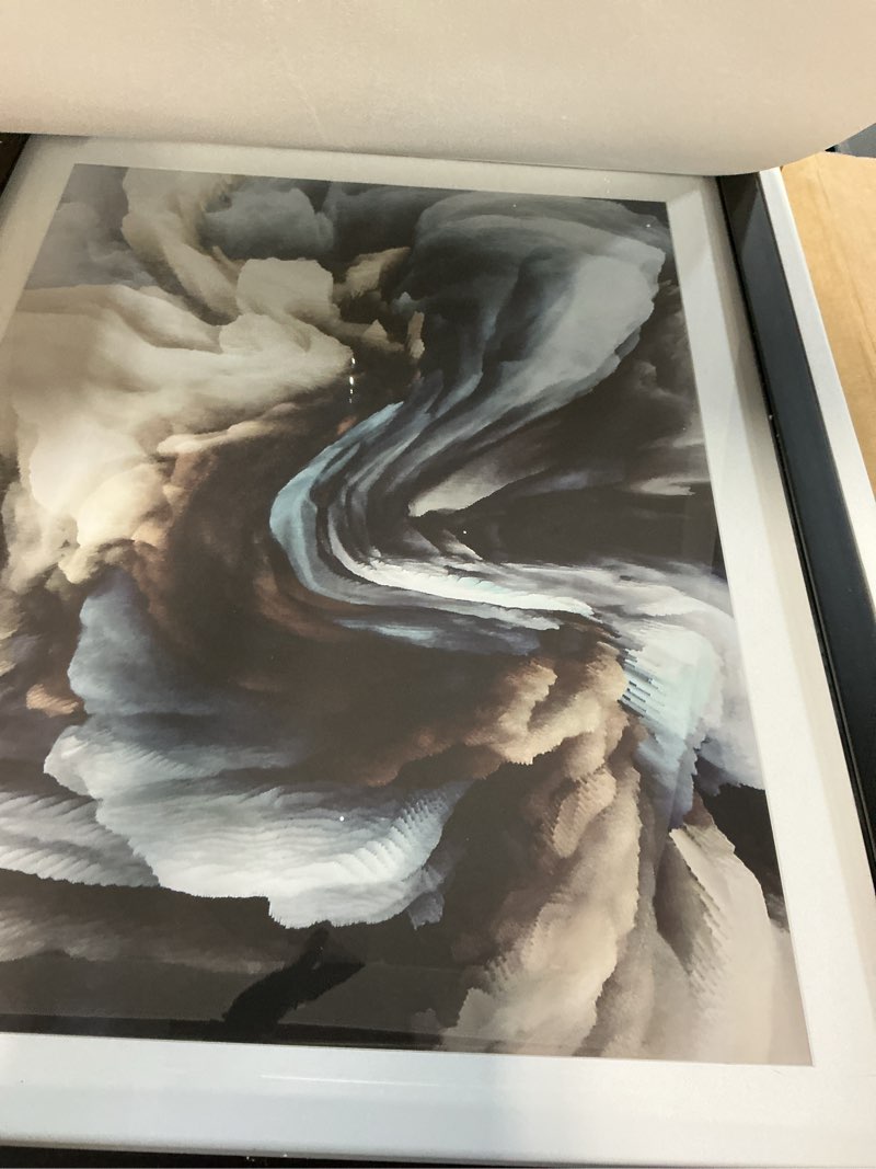 Condition photo showing Good Condition for Frame Amo 28x36 Black Solid Wood Poster Frame, White Mat for 24x32 Image, Tempered Glass Front, 1.5 inch Wide, 1 inch Thick, High-End, Heavy-Duty, Gallery Grade & Acid-Free Black 28x36 (similar product)