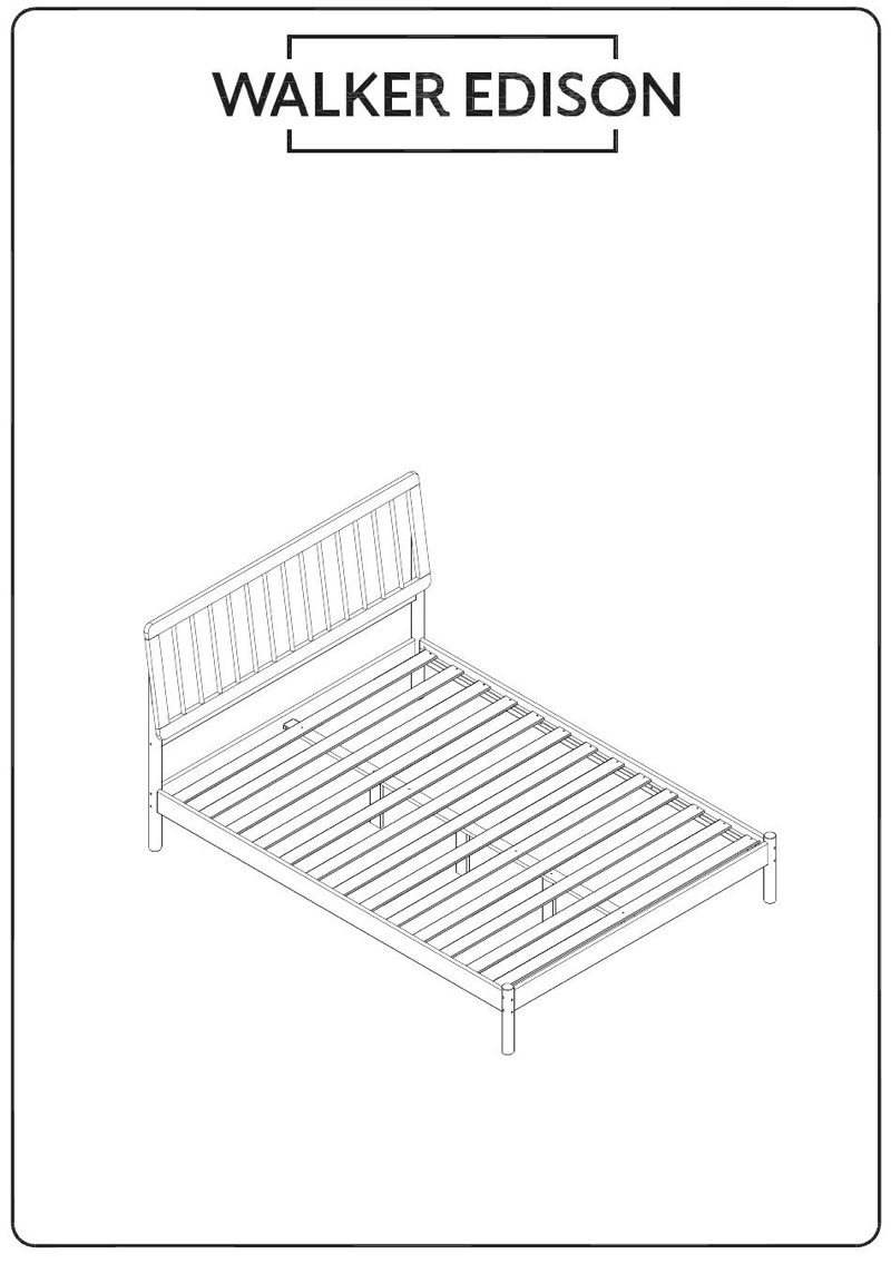 TMSpindle Midcentury ModernSolid Wood Queen BedSKU