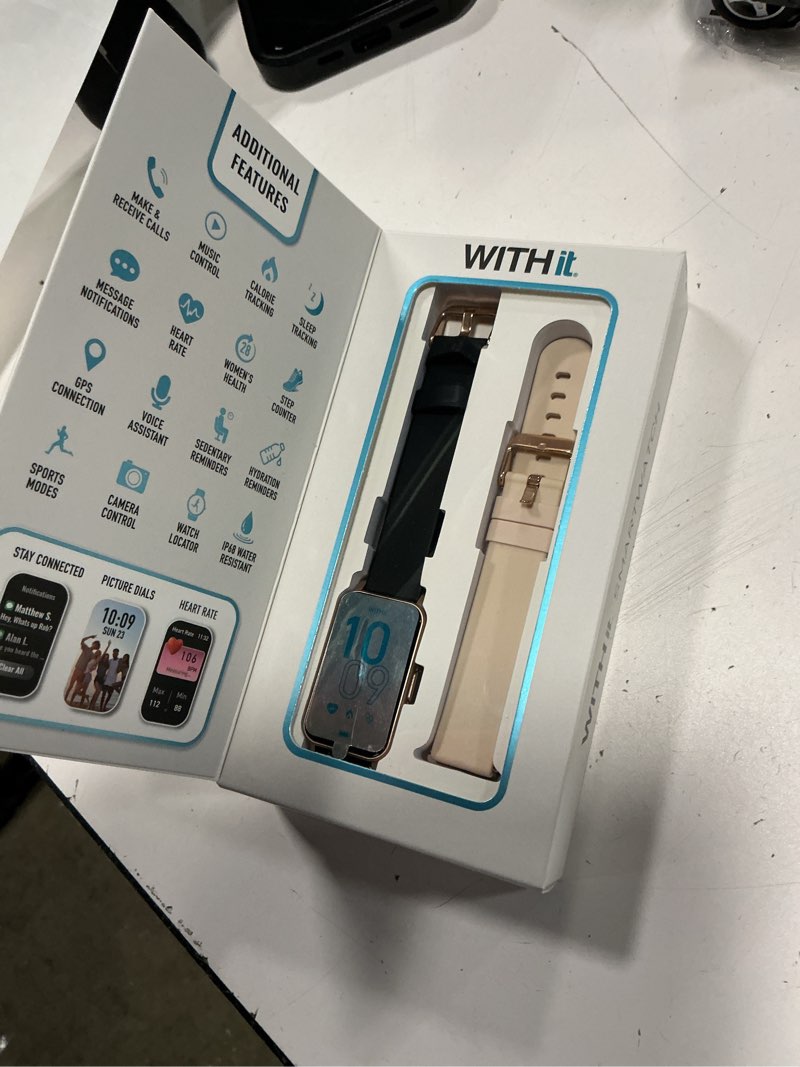 Condition photo showing As Is for withit dyo series smartwatch with 1.45" full touch screen and interchangeable bands