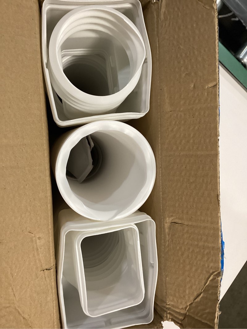 Condition photo showing New/Like New for 3 pack white rain gutter downspout extensions flexible,drain downspout extender connector 20"-68.8"?thickened down spout drain extension for rainwater drainage 3pcs white