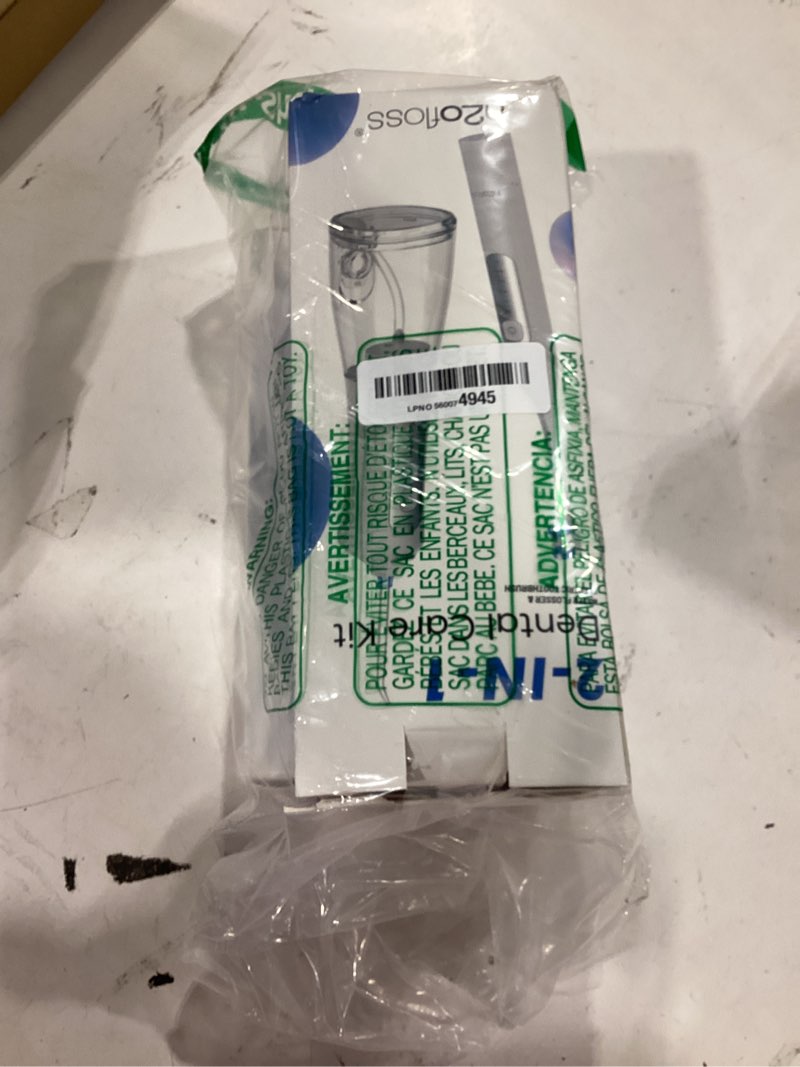 Condition photo showing As Is for h2ofloss sonic electric toothbrush and water flosser combo, rechargeable 2000mah toothbrush and 2500mah oral irrigator with 300ml tank, 4 brush heads, 5 nozzles, 2 in 1 for home and travel (white)