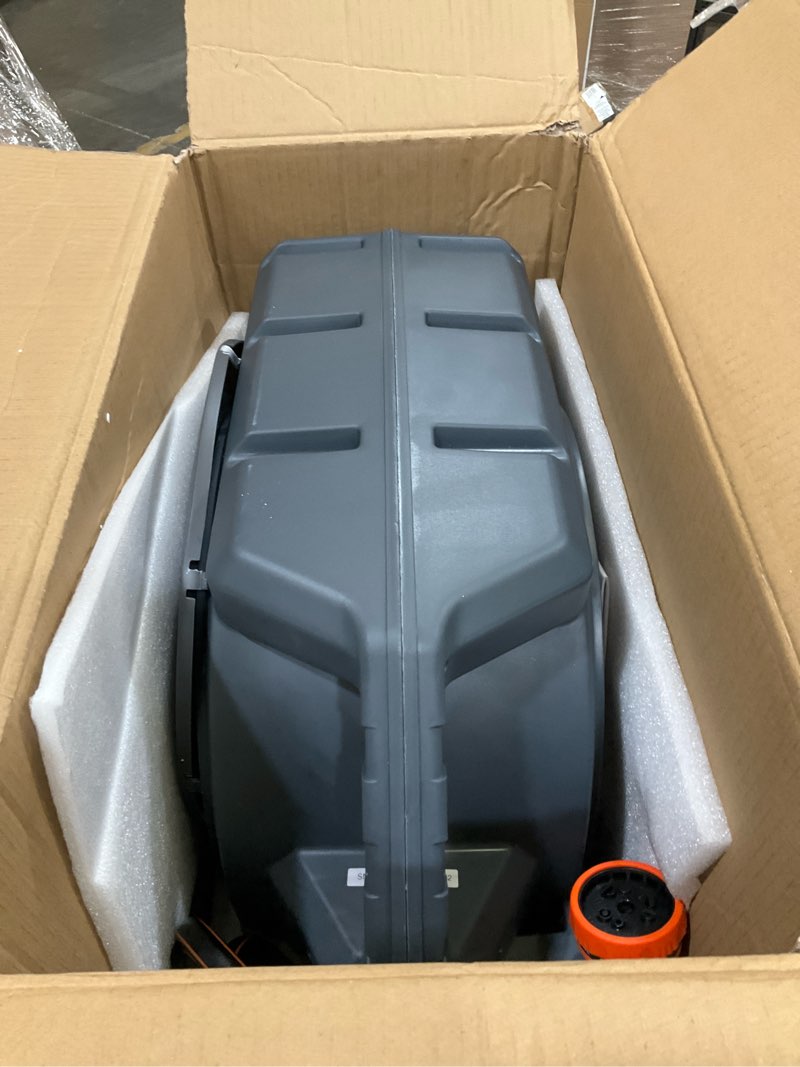 Condition photo showing As Is for giraffe tools retractable garden hose reel 1/2 inch x 130 ft, super heavy duty, any length lock, slow return system, wall mounted and 180 deg swivel bracket 1/ 2"130 ft