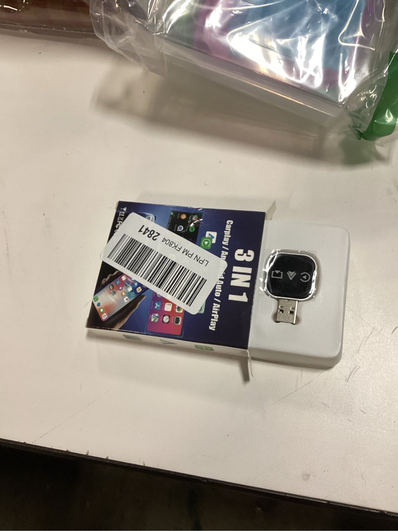 Condition photo showing New/Like New for Wireless Carplay Mirror Link Adapter for Apple 3 in 1 Bluetooth Mirroring iOS Phone to Car Screen Adapter 2026 Wired to Wireless Portable USB Car Play Screen Connector for iPhone to Watch Movies