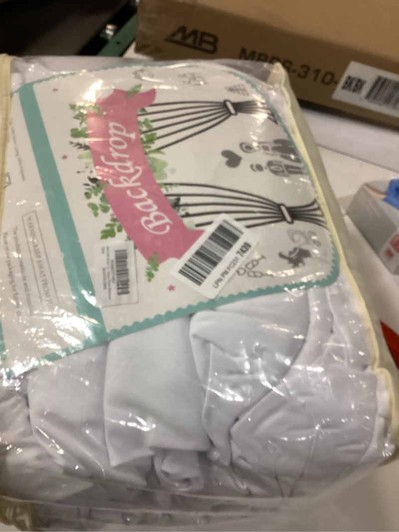 Condition photo showing Good Condition for 5 Pack Round Spandex Cocktail Tablecloths with Skirt - Stretch Table Covers for High Top Bar, Wedding, Party, Banquet (White, 32 x 43 Inch) White 5 pcs