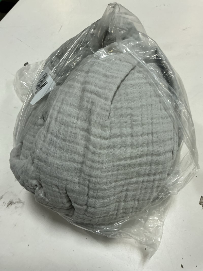 Condition photo showing As Is for organic cotton gauze sham set, king, light grey