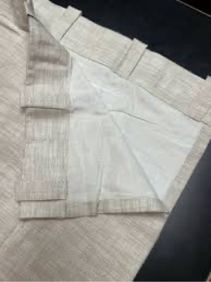 (2 pcs )Pottery Barn Seaton Textured Cotton Curtain Panel Oatmeal Beige 84x50 Cotton