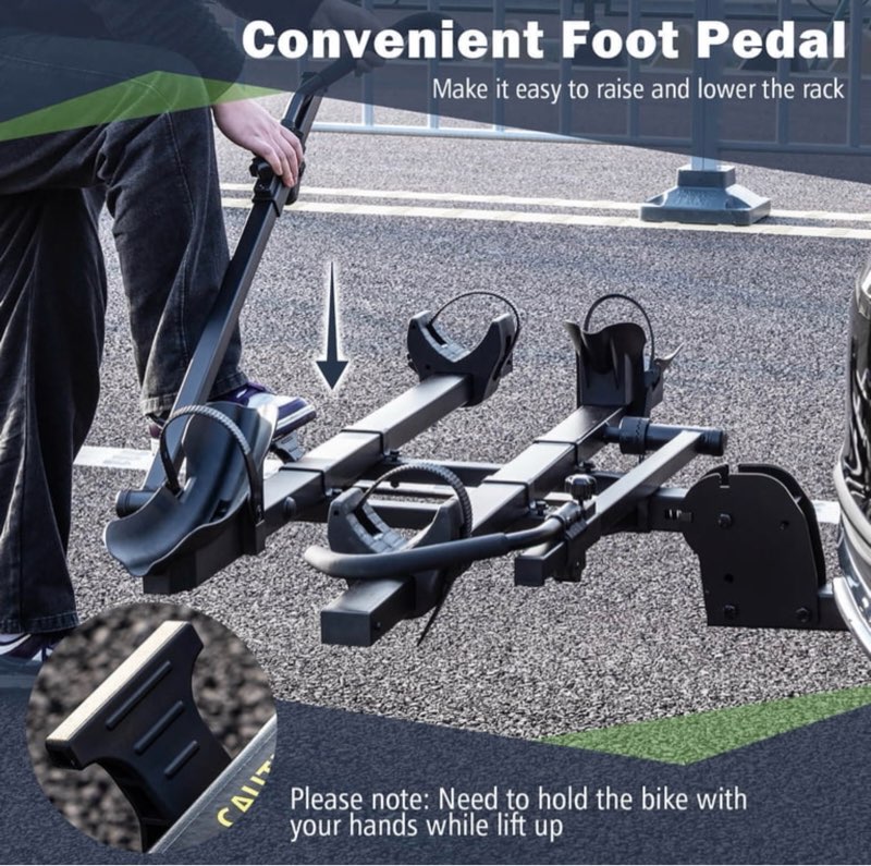 Gymax 2'' Hitch Mount Bike Rack with Tilt-Design for Easy Trunk ...(missing parts)