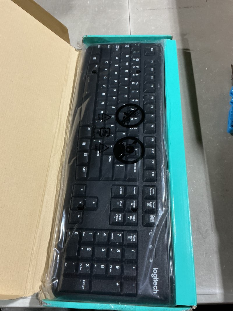 Condition photo showing Good Condition for logitech - k120  full-size wired membrane keyboard for pc with spill-resistant design - black