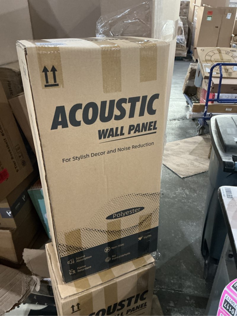 Condition photo showing New/Like New for Art3dwallpanels 8 PCS Acoustic Panels, 24''x12'' Fabric Soundproof Wall Panels, Easy-Hook Mounting Sound Absorbing Panels for Studios, Office, Home Theater,Black 8 Pack Black