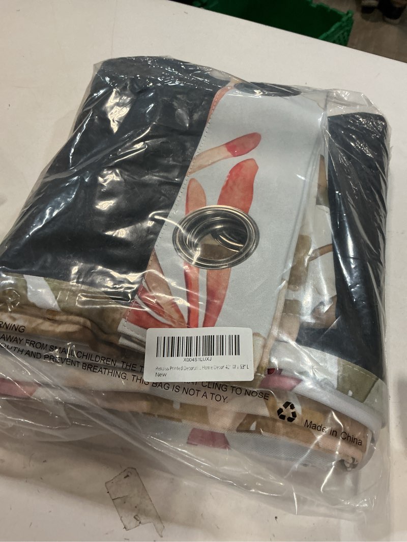 Condition photo showing Good Condition for Renaiss Printed Decorative Curtains for Living Room Modern Beige Leaves Pattern Window Drapes & Curtains 2 Panels Set, Thermal Insulated Fabric Room Darkening Curtains Pretty Home Decor 42" W x 63" L 42"W x 63"L (Pack of 2) Beige
