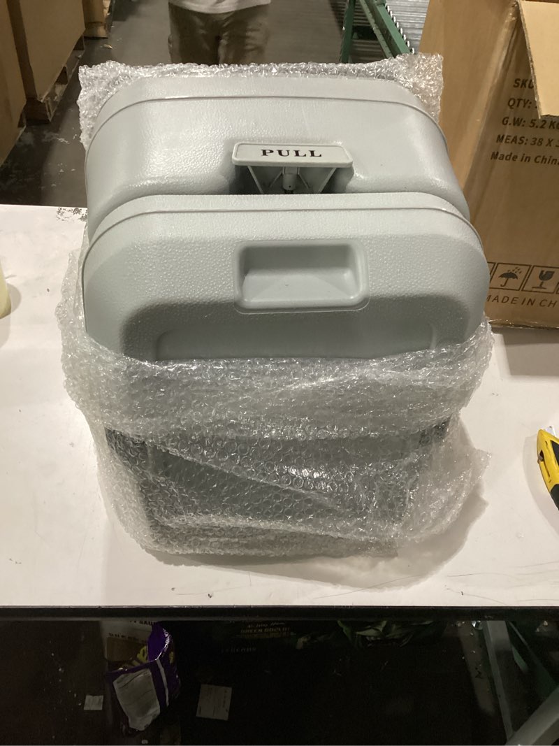 Condition photo showing As Is for YITAHOME 2.6 Gallon Portable Toilet for Camping, RV Travel Potty with Press Flush Pump, Anti-leak Seal Ring for Travel, Boating, Hiking, Trips Single Watwer Outlet+Press Pump Flush 2.64 Gal