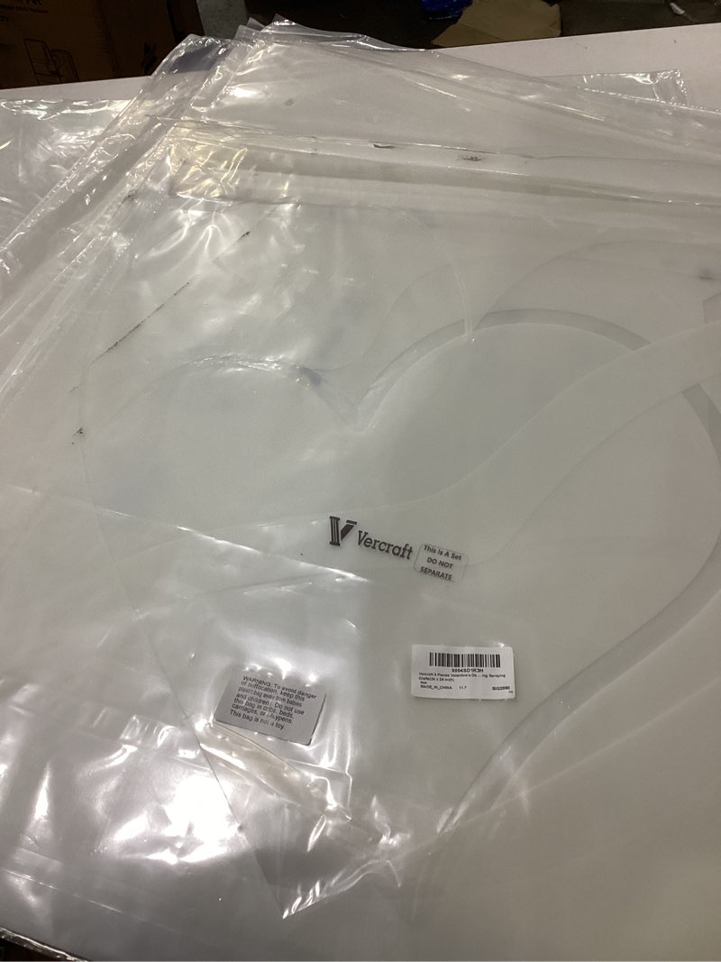 Vercraft 3 Pcs 24 x 24'' Valentines Large Heart Stencil for Painting on Wall Wood Stone Reusable Lip