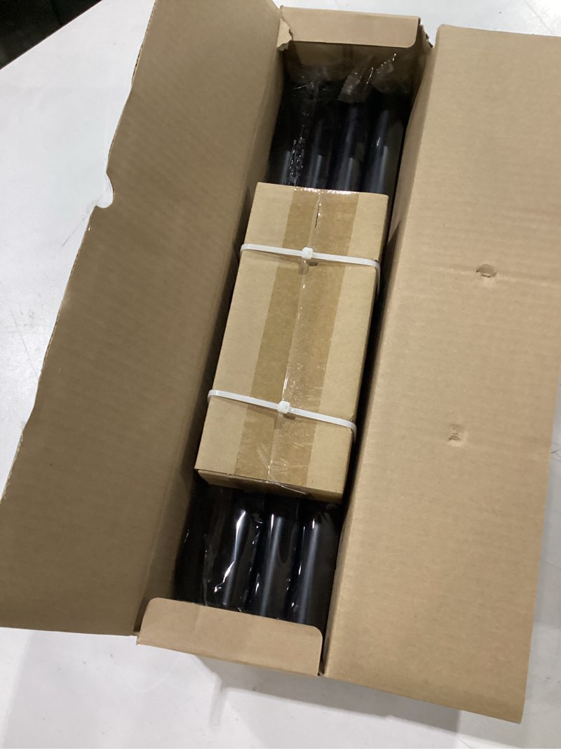 Condition photo showing New/Like New for lootkell black curtain rods for windows 48 to 84 inches adjustable heavy duty 1" diameter window curtain rod with decorative finials for outdoor farmhouse bedroom kitchen living room