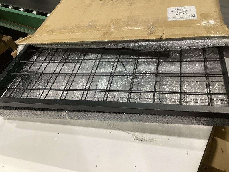 Condition photo showing As Is for 2 gridwall panels | 5 ft tall x 2 ft wide portable display stand for vendor events with caster wheels | heavy duty grid wall with 16 hooks included | gridwall panel display stand for easy assembly