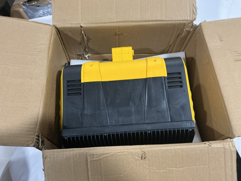 Condition photo showing As Is for electric snow shovel, 21000rpm cordless snow blower, 13" snow blower with 2 powered 24v batteries, lightweight for easy snow removal on steps,patio,driveway,home,yellow