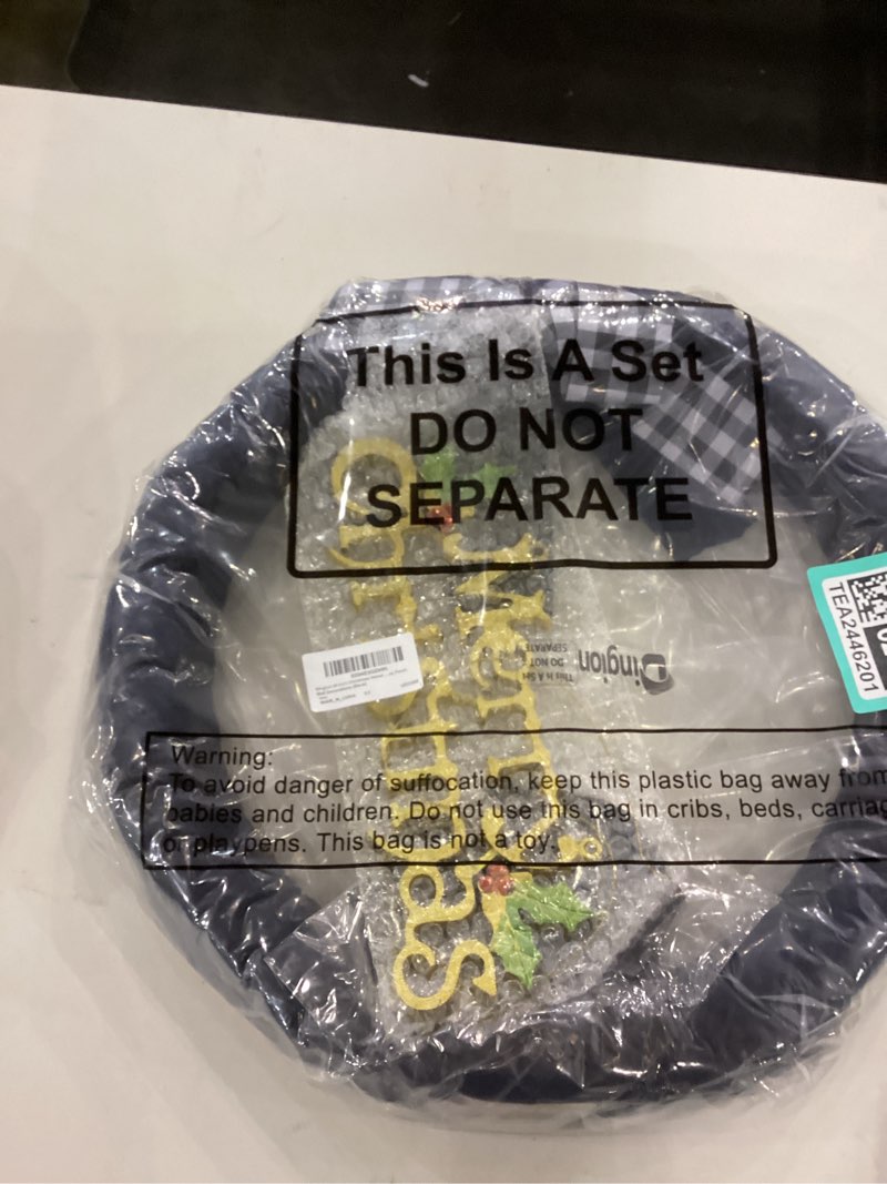 Dingion 20 Inch Christmas Velvet Wreath Christmas Wreaths for Front Door Xmas Wreath Ornament with B