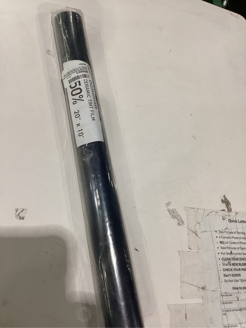 Condition photo showing Good Condition for 50% vlt nano ceramic home window tint 2' ft x 6.5' ft roll adhesive privacy film for residential office door glass windows, 99% anti uv sun blocking irr heat control, anti-glare 50% 2ft x 6.5ft