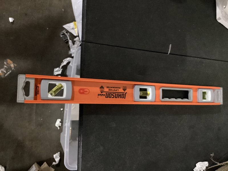 Condition photo showing Good Condition for johnson level aluminum 24-in 3 vial magnetic i-beam level