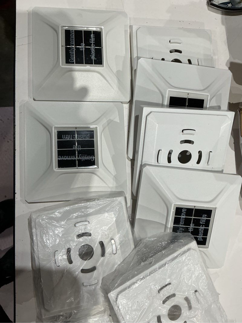 Condition photo showing As Is for solar post cap white low profile5 pack