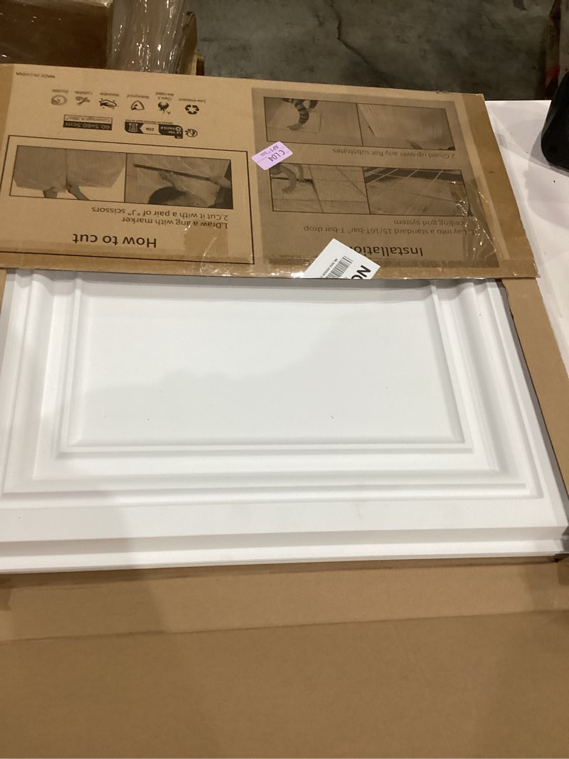 Condition photo showing Good Condition for art3d pvc ceiling tiles, 2'x2' plastic sheet in white (12-pack) 24"x24" white 1 12