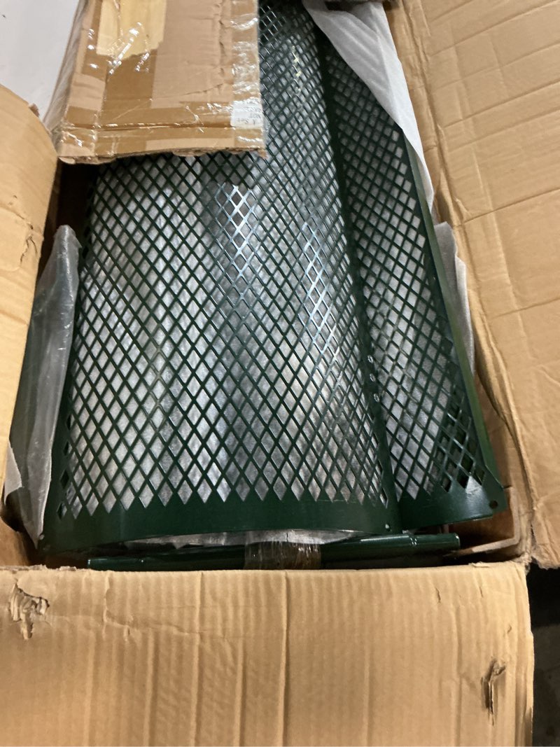 Condition photo showing Good Condition for hiboom 36 inch compost spreader, peat moss spreader, manure roller with adjustable t shaped handle, ?lightweight metal mesh for lawn garden spreading manure topsoil (green) 15.7 x 36 inch green