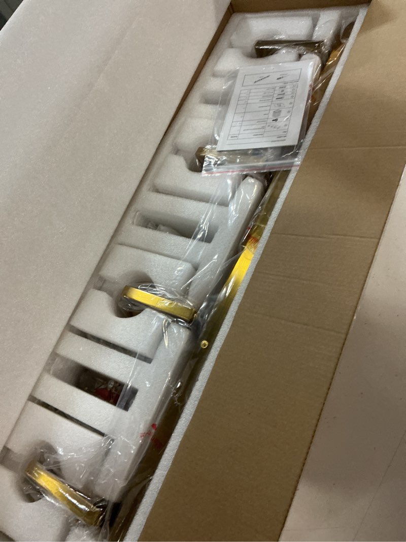 Condition photo showing New/Like New for FDPBY Modern Crystal Bathroom Vanity Light 4-Lights Gold Brushed Brass Finish Modern Crystal Wall Lamp Bathroom Vanity Lighting Gold Crooked 4-Light