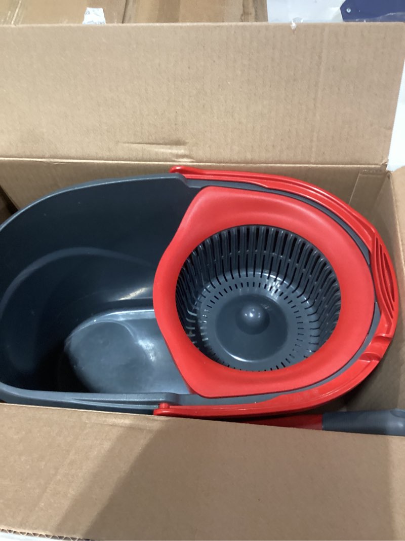 Condition photo showing New/Like New for O-Cedar EasyWring Microfiber Spin Mop, Bucket Floor Cleaning System, Red, Gray, Standard Easywring Spin Mop & Bucket
