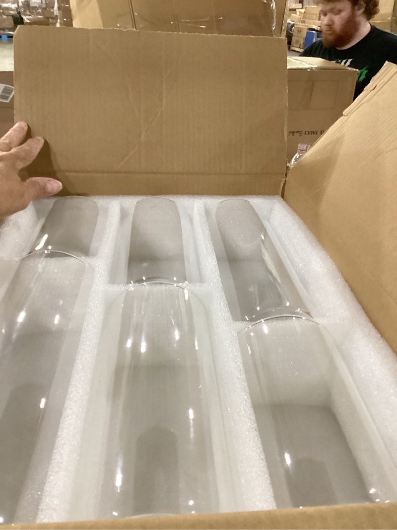Condition photo showing Good Condition for glass cylinder vases set of 24, hewory tall clear vase for centerpieces, glass hurricane candle holders for pillar or floating candles, round vases for wedding anniversary events table decor, 3.3in 24 d3.3"x h5.5" + d3.3"x h7.5" + d3.3"x h9.5"