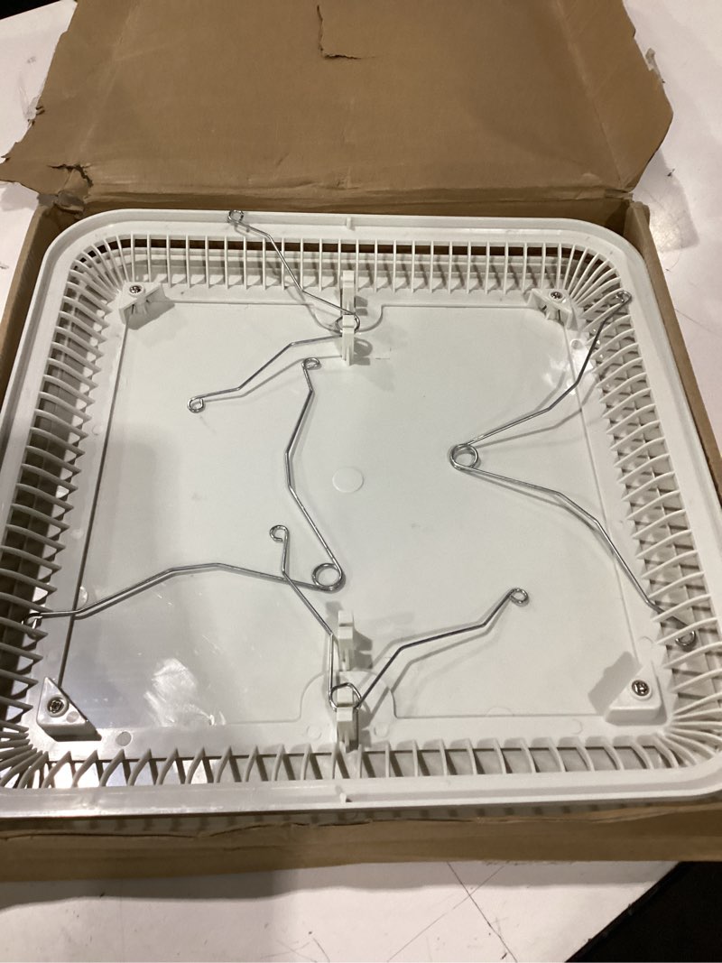 Condition photo showing Good Condition for 13.25" x 13.25" universal bathroom exhaust grille cover | fg701s, bathroom vent fan cover for broan-nutone fans, ventilation cover, bathroom ceiling fan cover, with spring clips