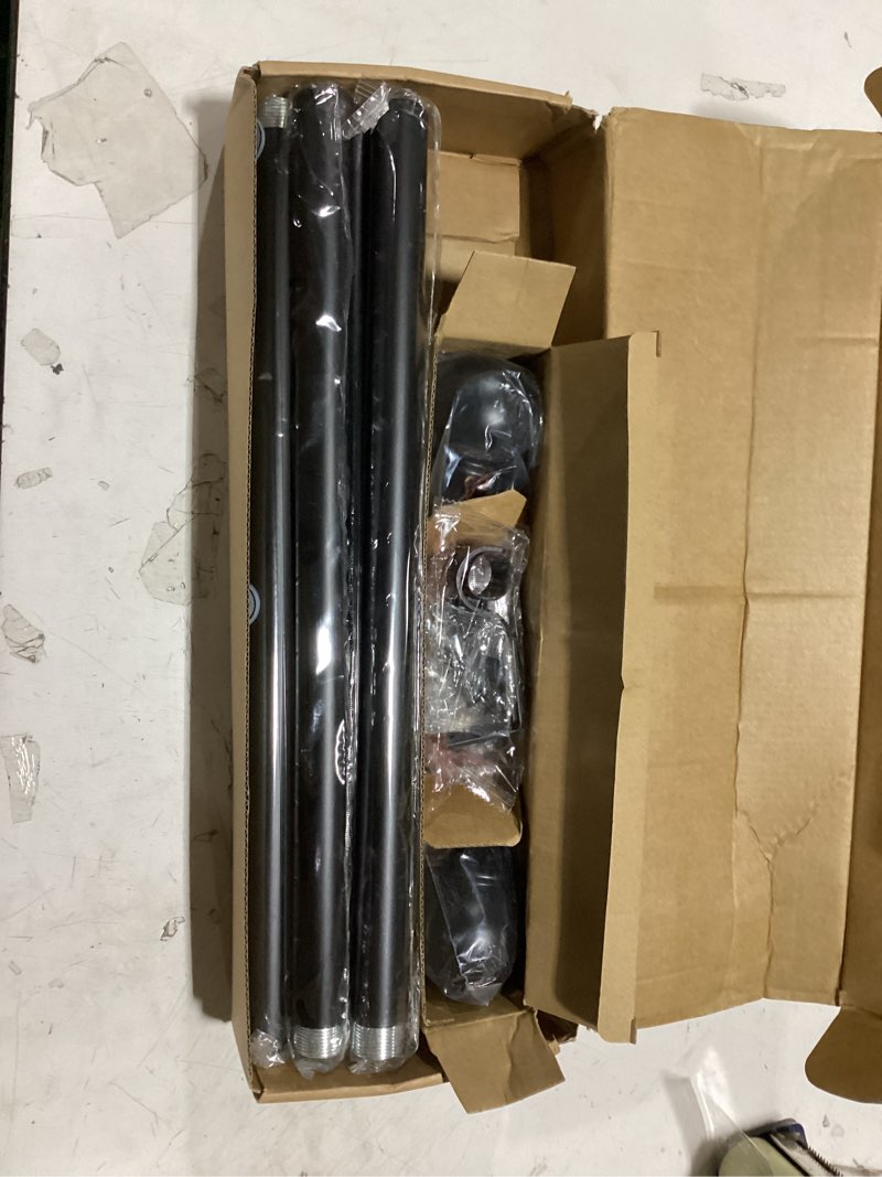 Condition photo showing Good Condition for zeerobee curtain rods for windows 66 to 120, 1 inch adjustable heavy duty black curtain rod, outdoor indoor room divider modern drapery pole, 66-120" 32"-120" black